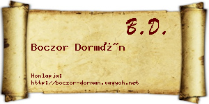 Boczor Dormán névjegykártya